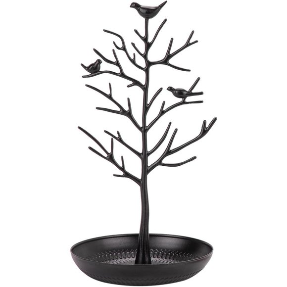 Girls Black Metal Retro Jewelry Tree for Necklaces Earrings and Ring - Picture 2 of 7